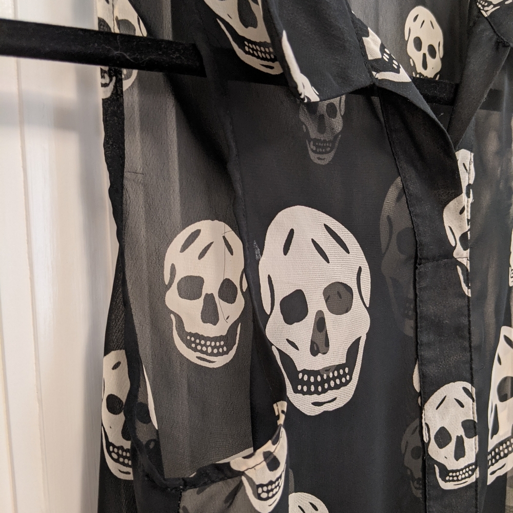 Vintage Havana Sleeveless Skull Blouse Sz Small